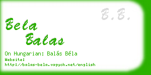 bela balas business card